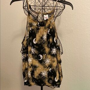 No Boundaries Black and Tan Sleeveless Tank Top